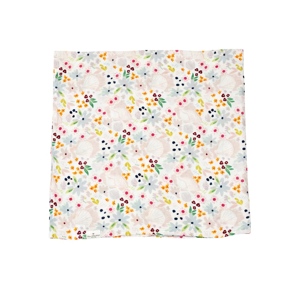 Muslin Swaddle - Shell Floral LouLou Lollipop Lil Tulips