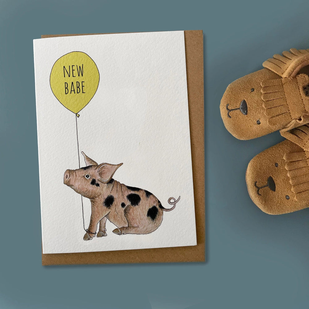 New Baby Card I Piglet Fearless Flamingo Greeting & Note Cards Lil Tulips