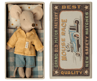 NEW Big Brother Mouse in Matchbox Maileg Lil Tulips