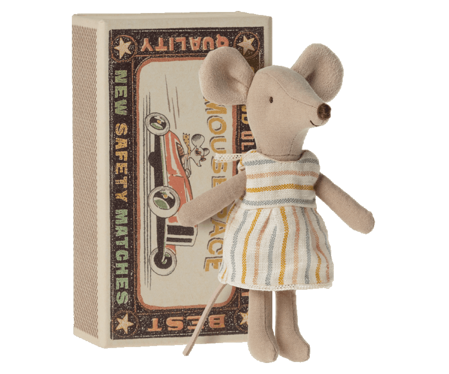NEW Big Sister Mouse in Matchbox Maileg Lil Tulips