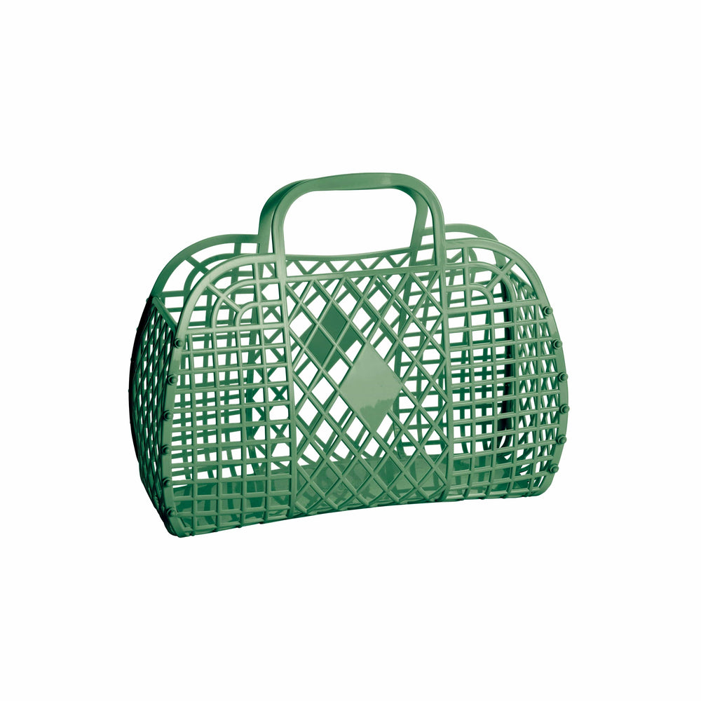Olive Retro Jelly Basket - Small Sun Jellies Baskets Lil Tulips