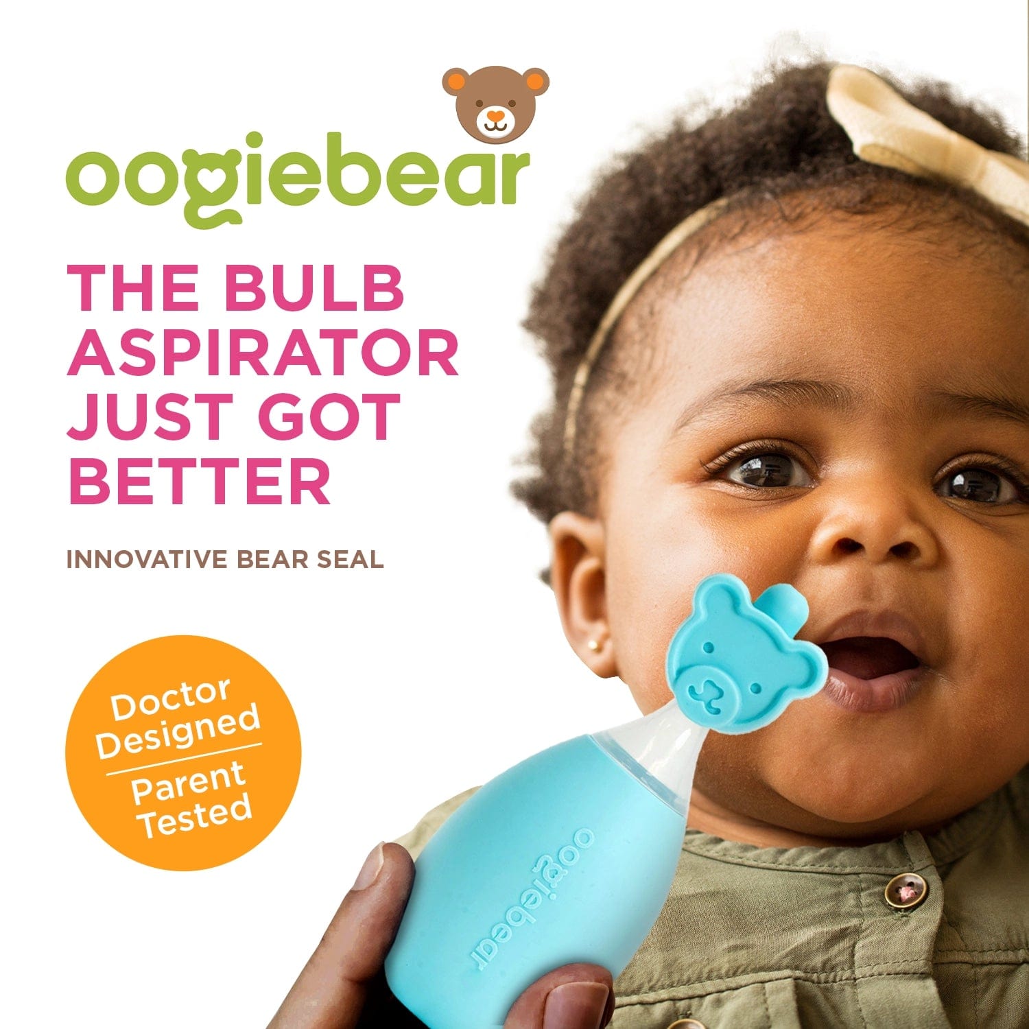 oogiebear The Bear Pair 2-in-1 Bulb Aspirator and Booger Picker Combo -  Blue 