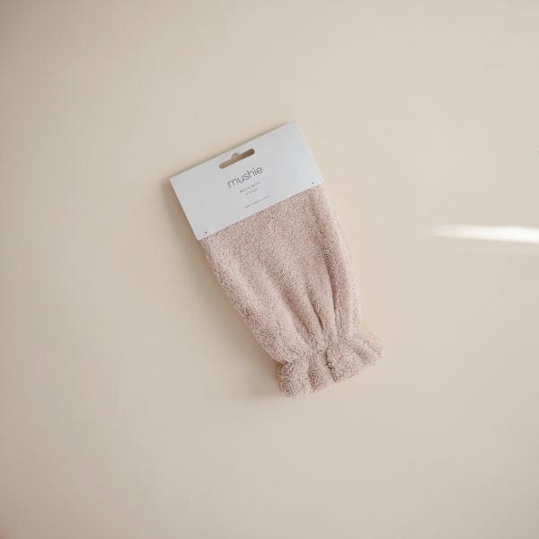 Organic Cotton Bath Mitt 2-Pack (Blush) Mushie Lil Tulips