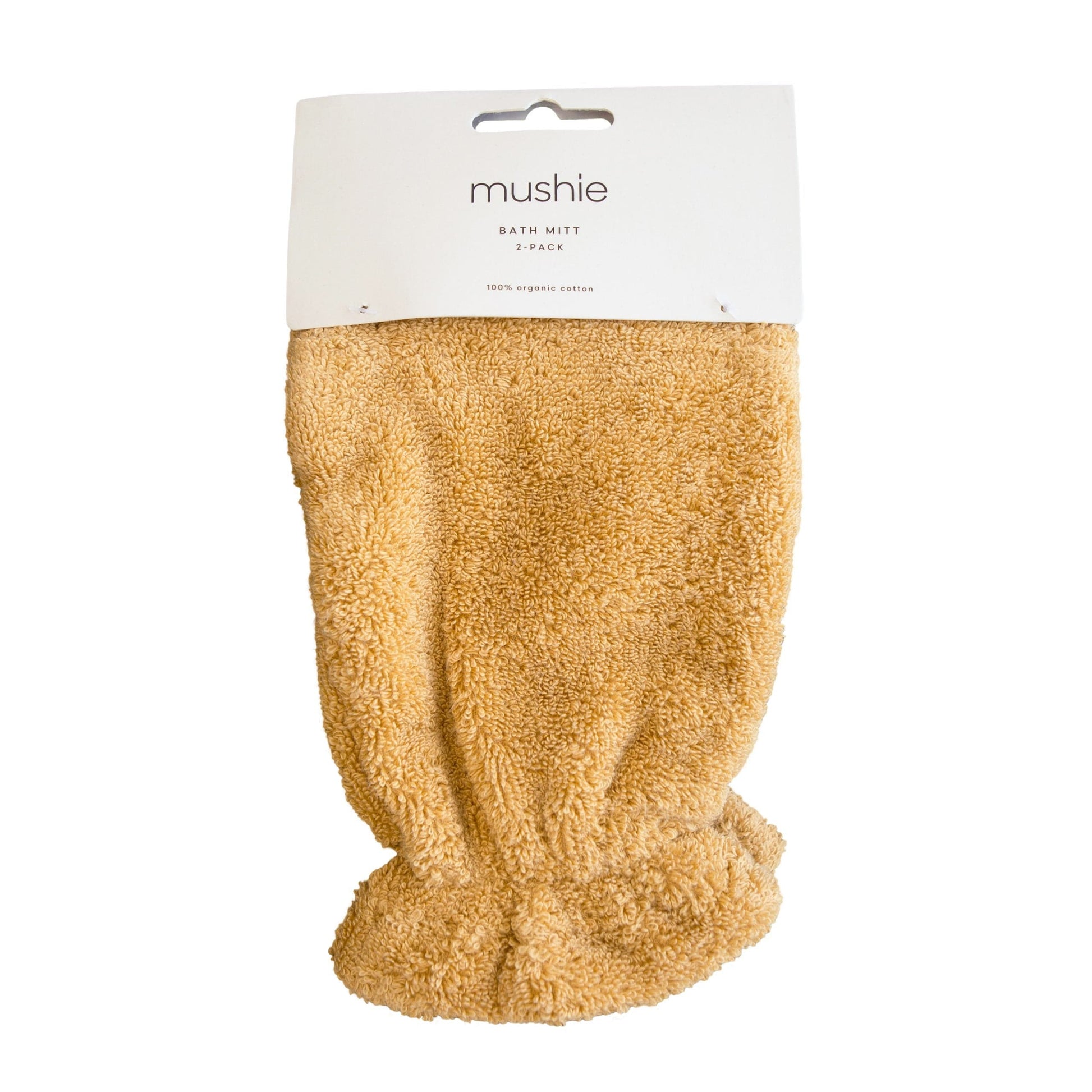 Organic Cotton Bath Mitt 2-Pack (Fall Yellow) Mushie Lil Tulips