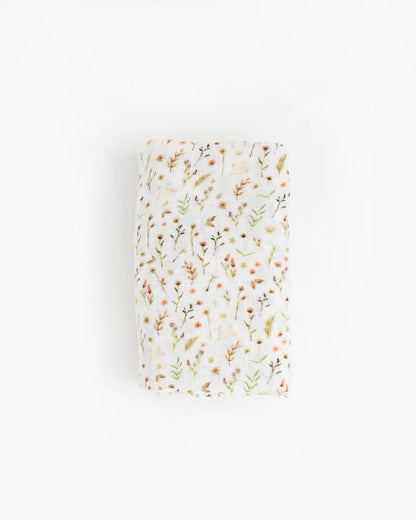 Organic Cotton Muslin Swaddle Blanket - Floral  Field Little Unicorn Lil Tulips