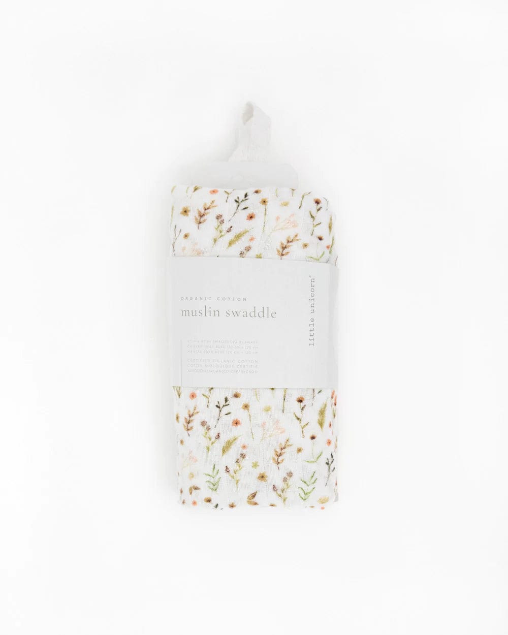 Organic Cotton Muslin Swaddle Blanket - Floral  Field Little Unicorn Lil Tulips