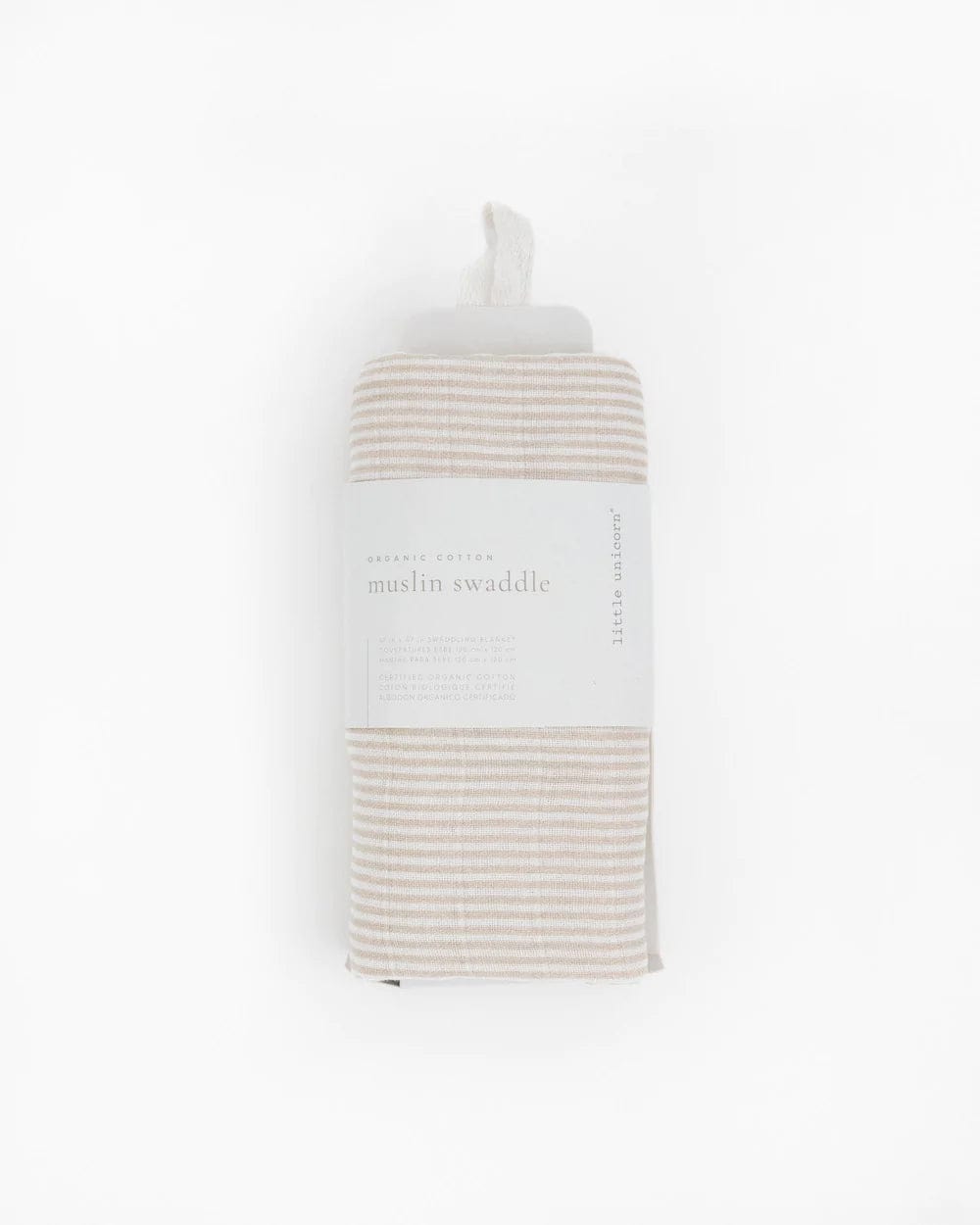 Organic Cotton Muslin Swaddle Blanket - Sand Stripe Little Unicorn Lil Tulips