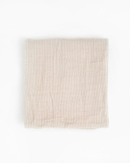 Organic Cotton Muslin Swaddle Blanket - Sand Stripe Little Unicorn Lil Tulips