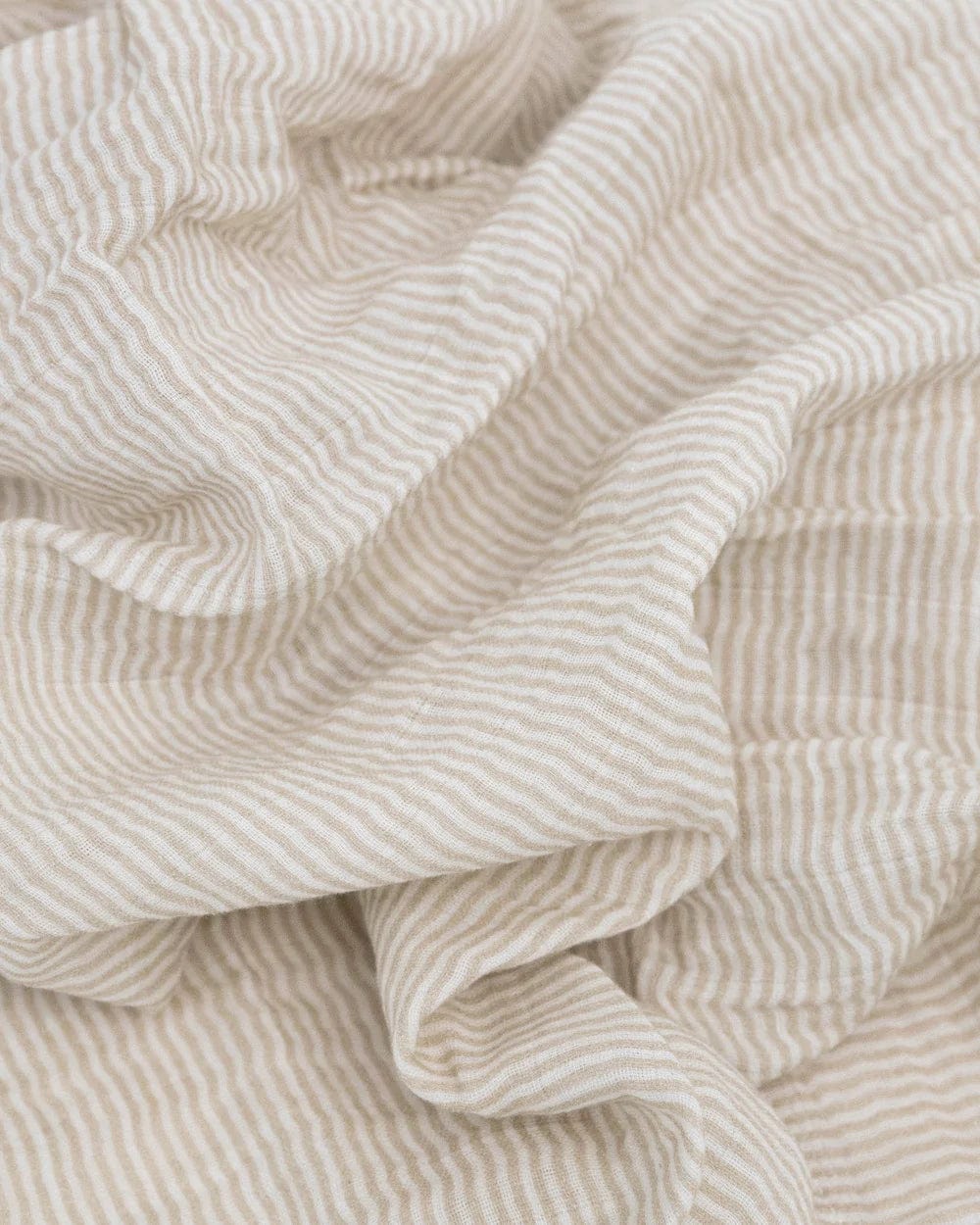 Organic Cotton Muslin Swaddle Blanket - Sand Stripe Little Unicorn Lil Tulips