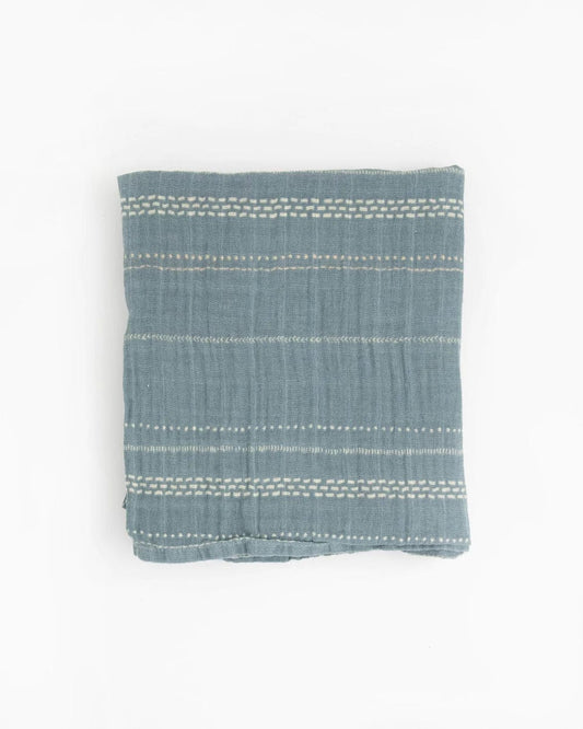 Organic Cotton Muslin Swaddle Blanket - Stillwater Stitch Little Unicorn Lil Tulips