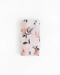 Organic Cotton Muslin Swaddle Blanket - Watercolor Floret Little Unicorn Lil Tulips