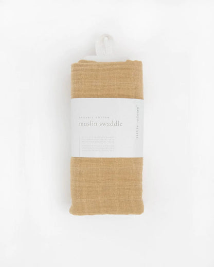 Organic Cotton Muslin Swaddle Blanket - Wheat Little Unicorn Lil Tulips