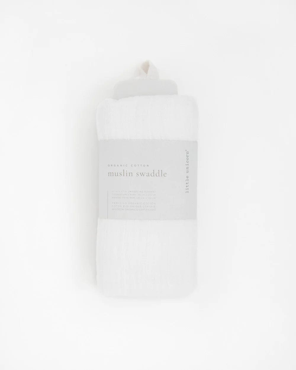 Organic Cotton Muslin Swaddle Blanket - White Little Unicorn Lil Tulips