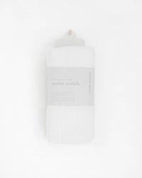 Organic Cotton Muslin Swaddle Blanket - White Little Unicorn Lil Tulips