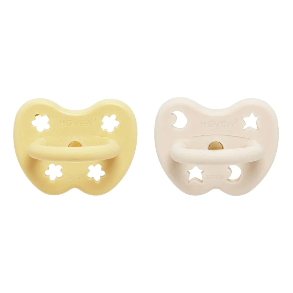 Pale Butter & Milky White Orthodontic Pacifier 2 Pack (3-36 Months) Hevea Hevea Lil Tulips
