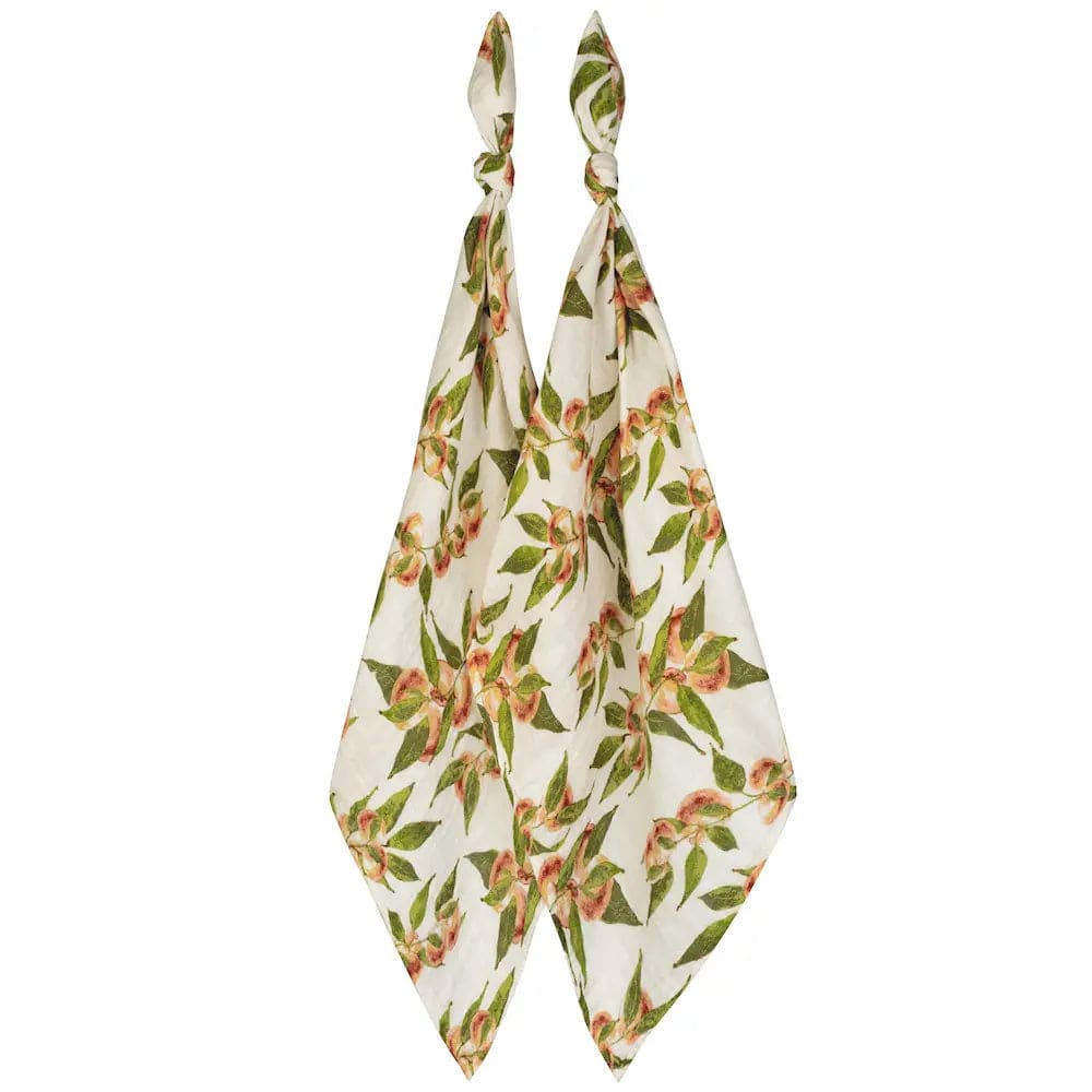 Peaches Organic Cotton Muslin Two-Piece Burp Cloth Set Milkbarn kids Lil Tulips