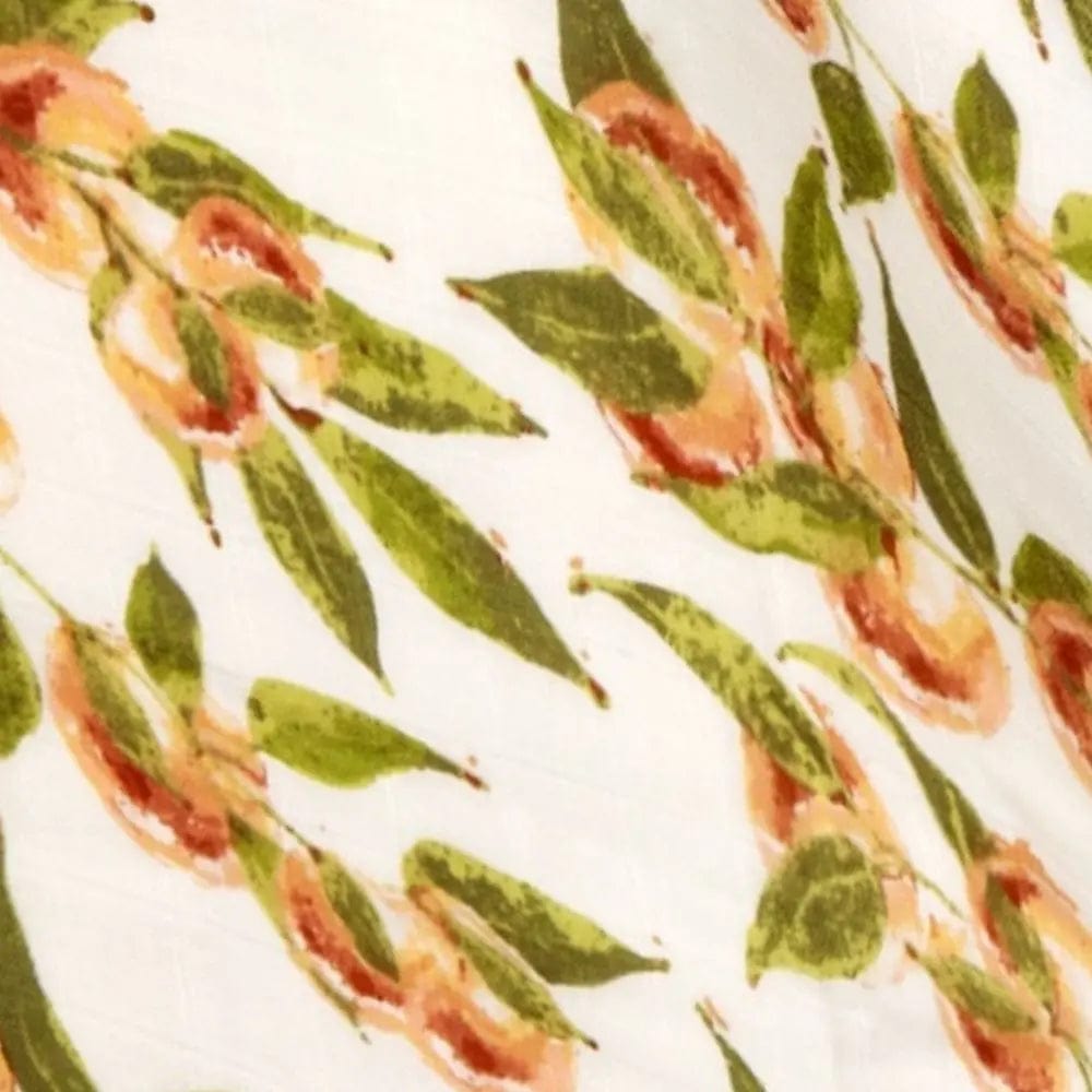 Peaches Organic Cotton Muslin Two-Piece Burp Cloth Set Milkbarn kids Lil Tulips