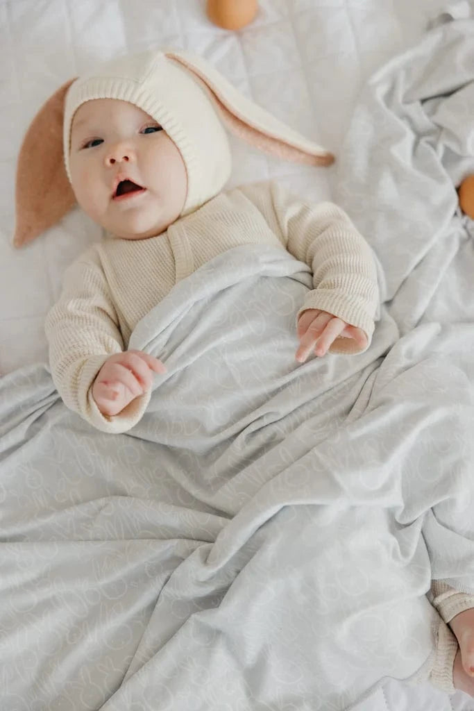 Peter Knit Swaddle Blanket Copper Pearl Lil Tulips