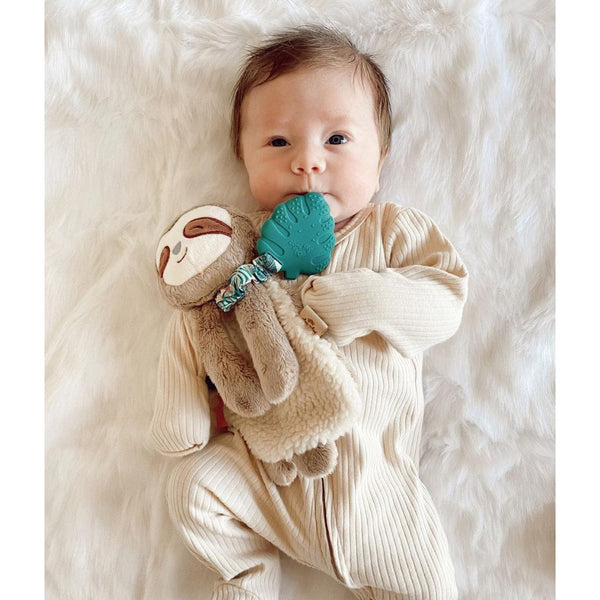 Peyton the Sloth Itzy Friends Itzy Lovey™ Plush with Silicone Teether Toy Itzy Ritzy Lil Tulips