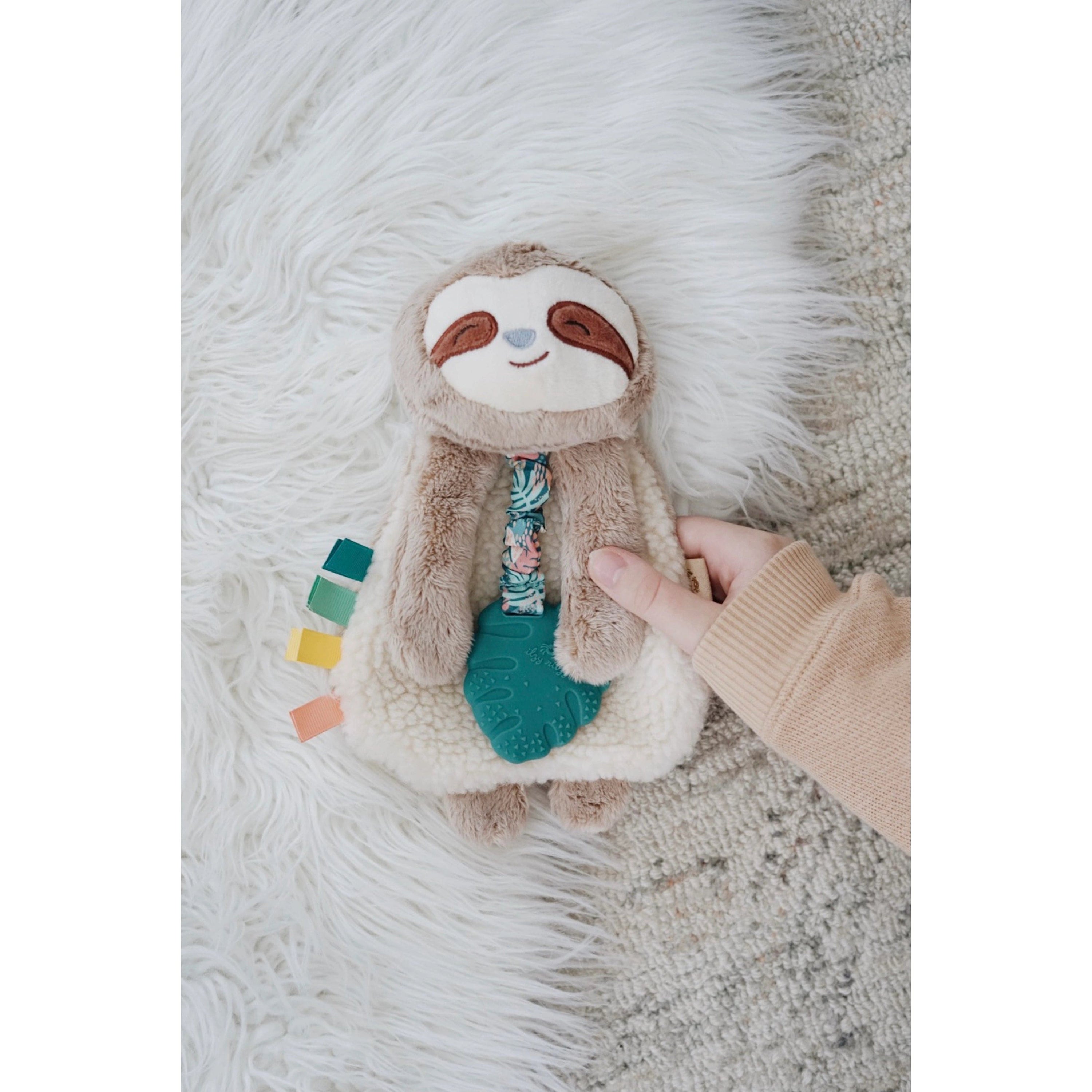 Peyton the Sloth Itzy Friends Itzy Lovey™ Plush with Silicone Teether Toy Itzy Ritzy Lil Tulips
