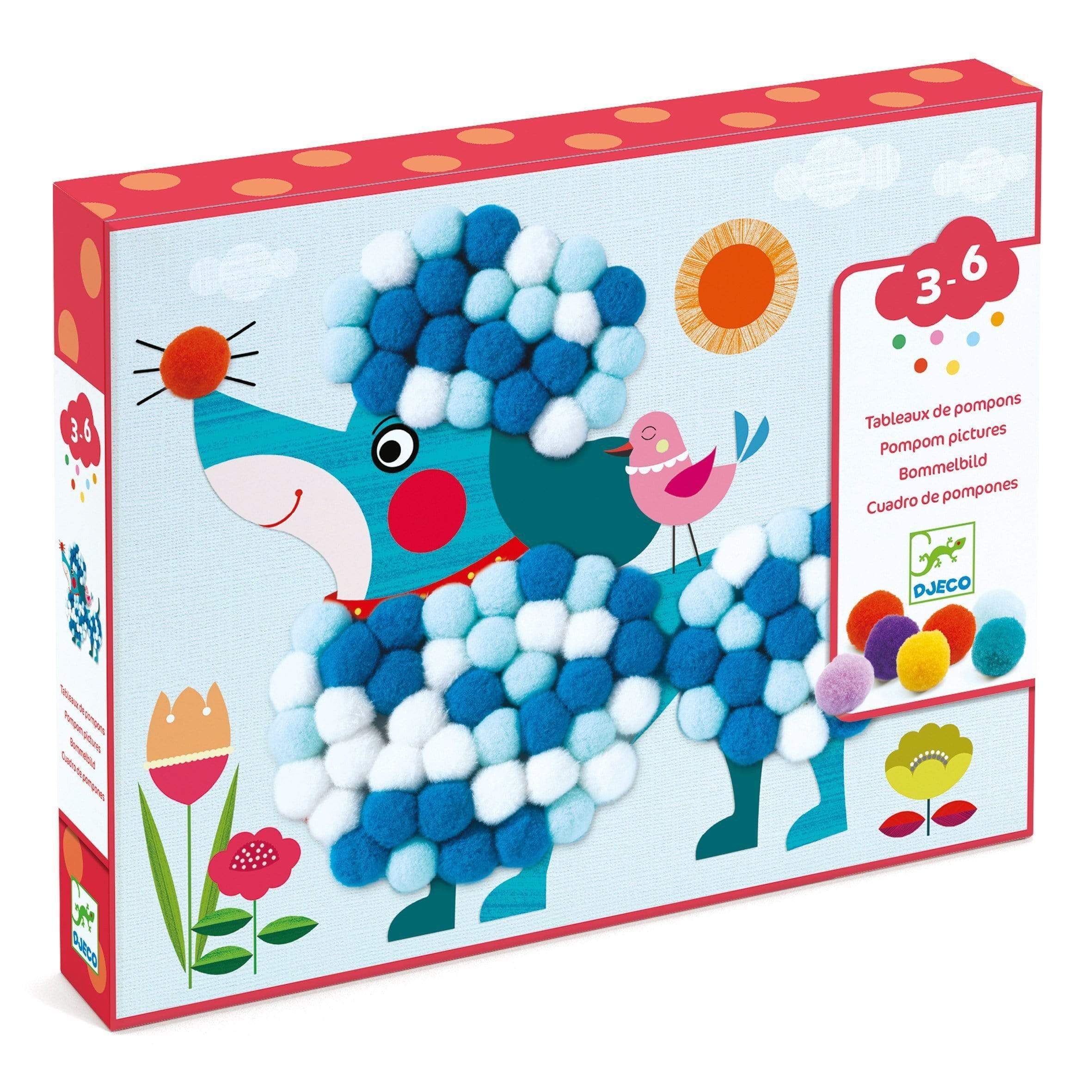 PomPom Puppies Collage Craft Kit Djeco Lil Tulips
