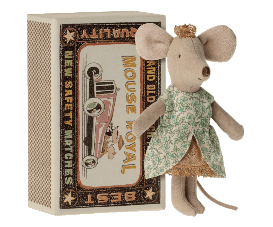 Princess Mouse, Little Sister in Matchbox Maileg Lil Tulips