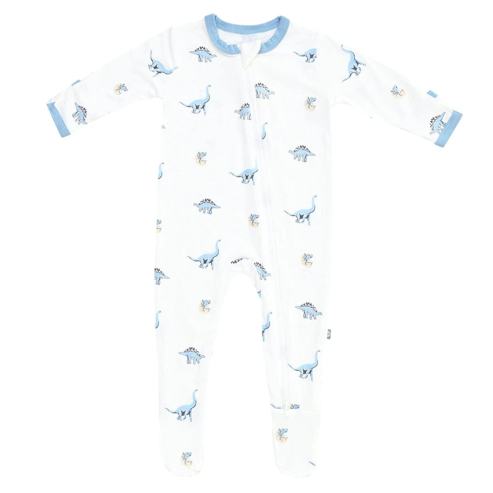 Printed Zippered Footie in Jurassic Kyte Baby Lil Tulips