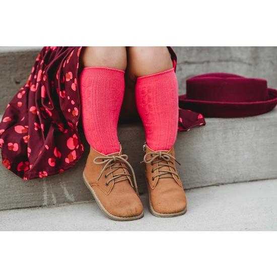 Punch Pink Knee High Socks Little Stocking Company Lil Tulips
