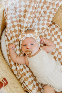 Rad Knit Headband Bow Copper Pearl Lil Tulips