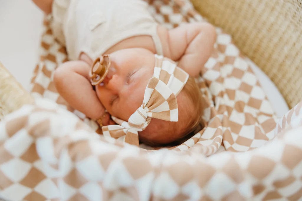 Rad Knit Headband Bow Copper Pearl Lil Tulips