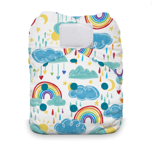 Rainbow Hook & Loop Natural One Size All in One Diaper Thirsties Lil Tulips