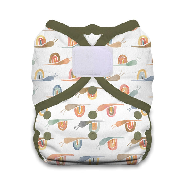 Rainbow Snails Hook & Loop Duo Wrap Thirsties Lil Tulips