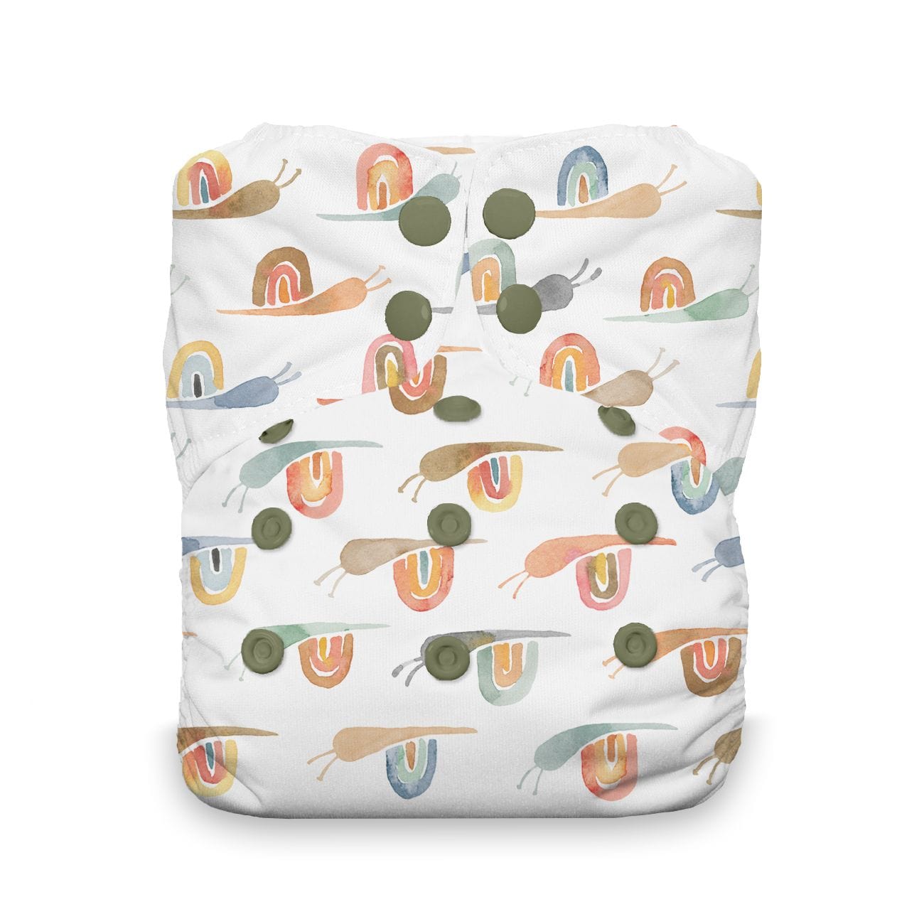 Rainbow Snails One Size All in One Diaper Thirsties Lil Tulips