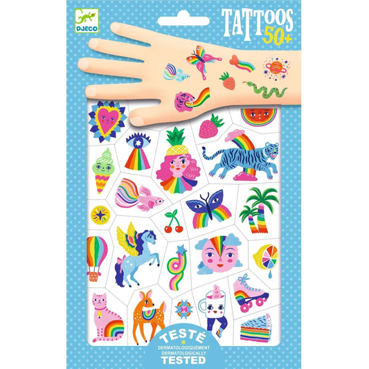 Rainbow Temporary Tattoos Djeco Lil Tulips