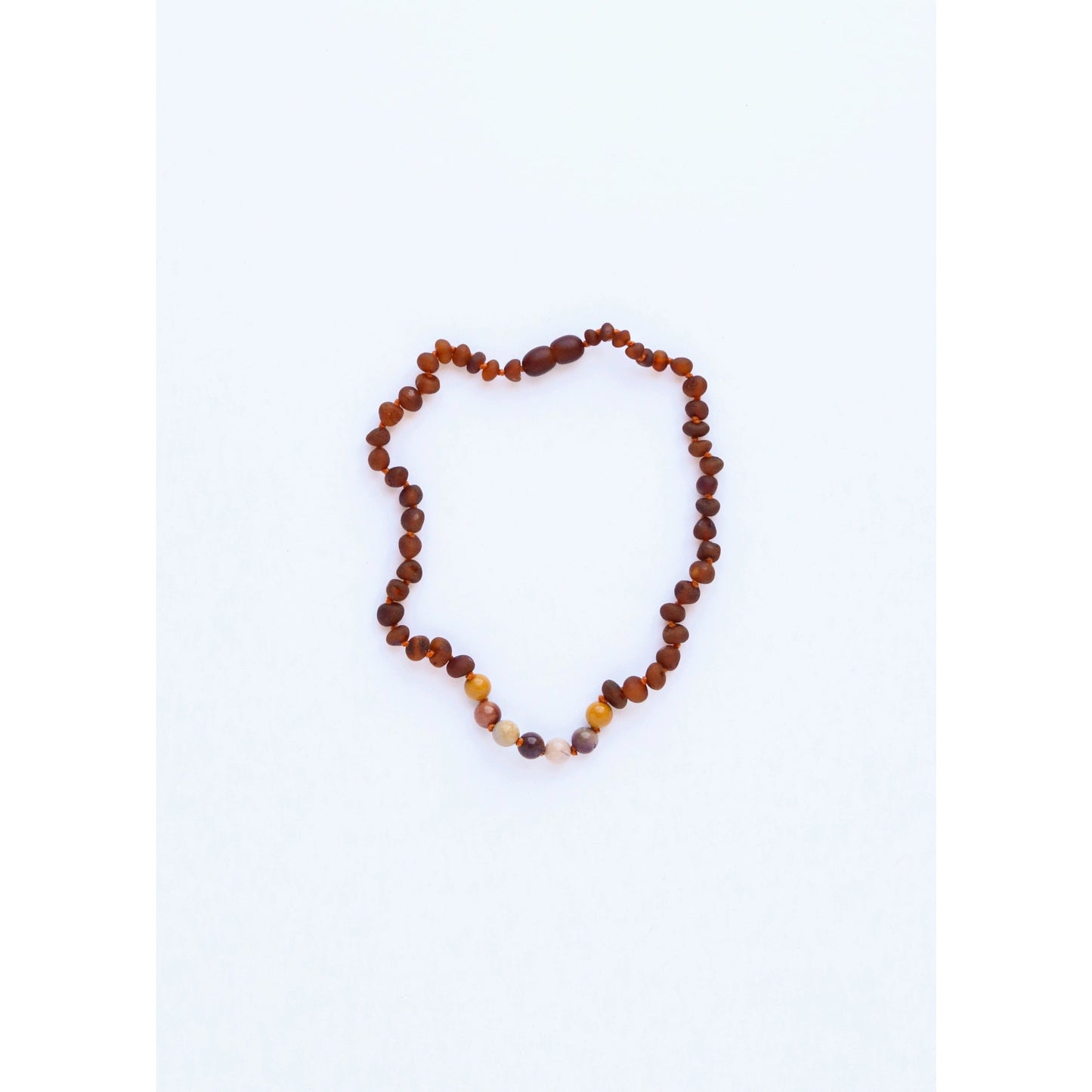 Raw Cognac Amber + Mookaite Jasper Necklace Canyon Leaf Lil Tulips
