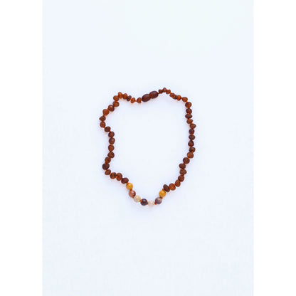 Raw Cognac Amber + Mookaite Jasper Necklace Canyon Leaf Lil Tulips