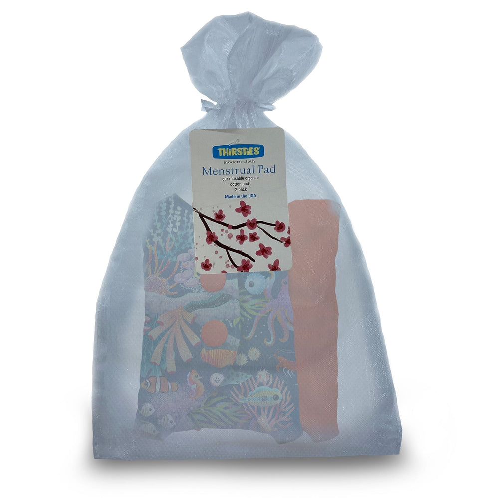 Reef Life Cotton Reusable Menstrual Pad - 2 Pack Thirsties Lil Tulips