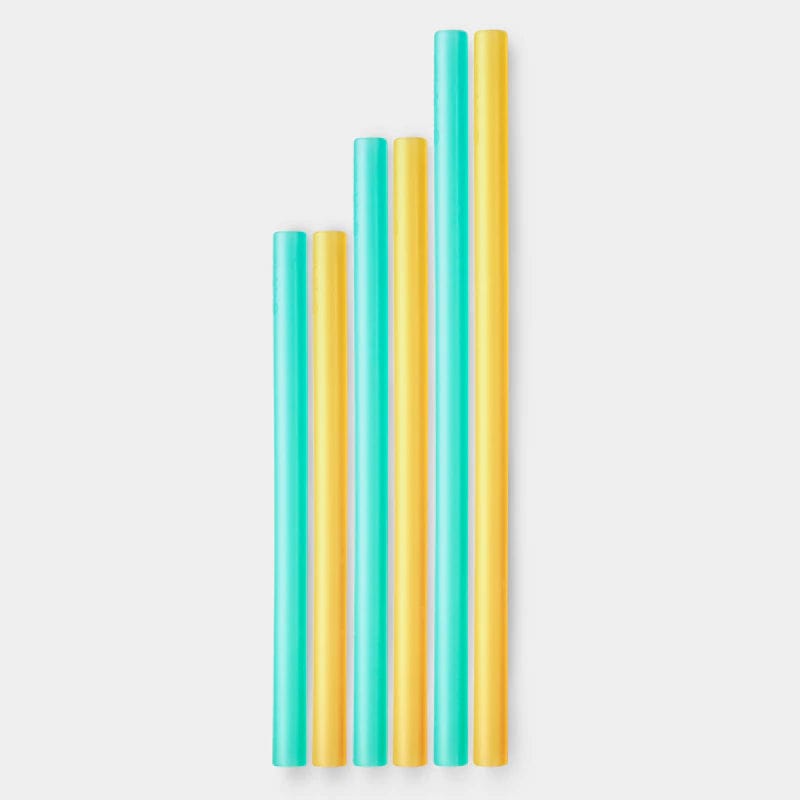 Reusable Silicone Straws (Sea/Orange) Silikids Silikids Lil Tulips