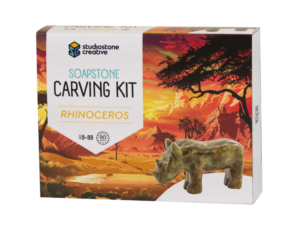 Rhinoceros Soapstone Carving Kit Studiostone Creative Lil Tulips