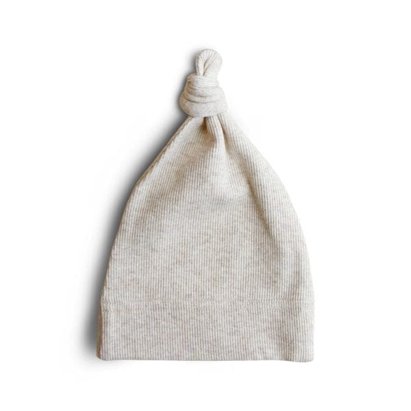 Ribbed Baby Beanie (Beige Melange) Mushie Lil Tulips
