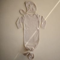 Ribbed Baby Bonnet (Beige Melange) Mushie Lil Tulips