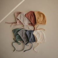 Ribbed Baby Bonnet (Beige Melange) Mushie Lil Tulips