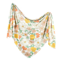 Rose Knit Swaddle Blanket Copper Pearl Lil Tulips