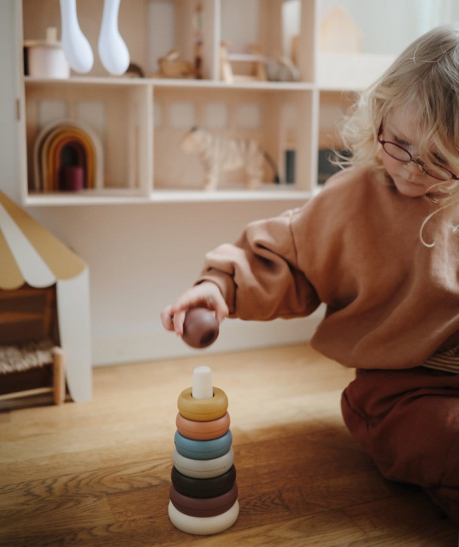 Rustic Stacking Rings Toy Mushie Lil Tulips