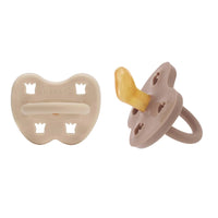 Sandy Nude & Tan Beige Orthodonic Pacifier 2 Pack (3-36 Months) Hevea Hevea Lil Tulips