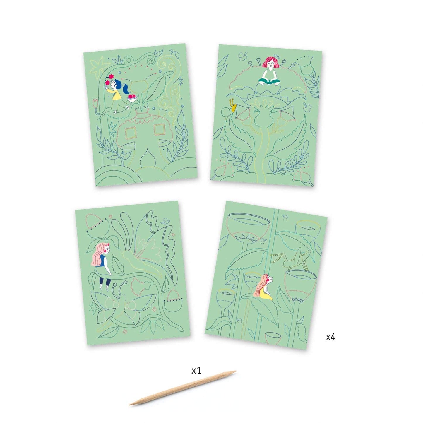 Scratch Card - Fantasy Garden Djeco Lil Tulips