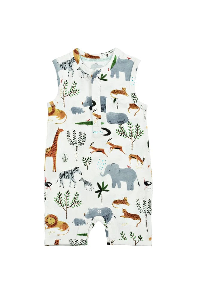 Shortie Romper - Safari Jungle LouLou Lollipop Lil Tulips
