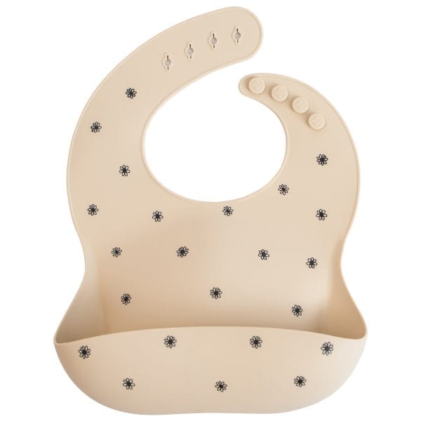 Silicone Baby Bib (Black Daisy) Mushie Lil Tulips