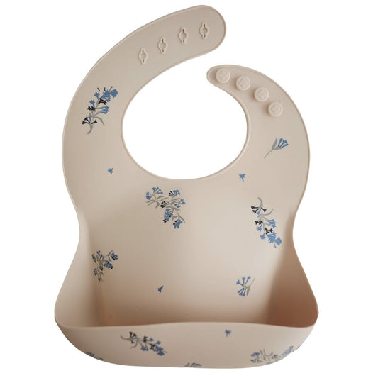 Silicone Baby Bib (Lilac Flowers) Mushie Lil Tulips