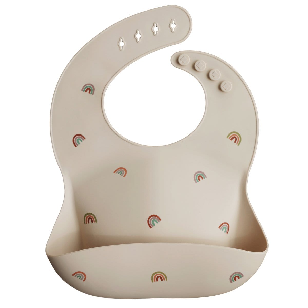 Silicone Baby Bib (Rainbows) Mushie Lil Tulips